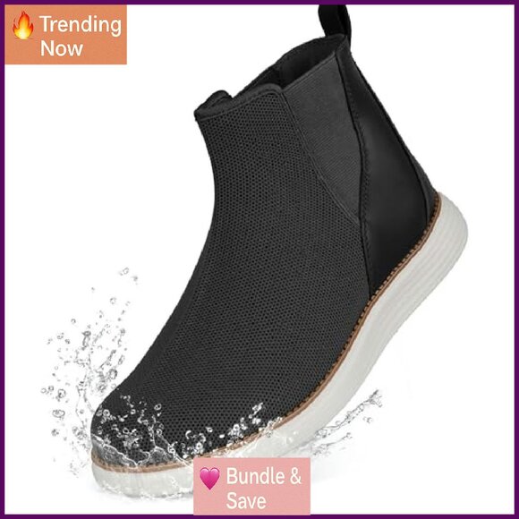 Waterproof Chelsea Boots Slip On Orthopedic Wide Toe Comfortable Walking - Picture 2 of 8